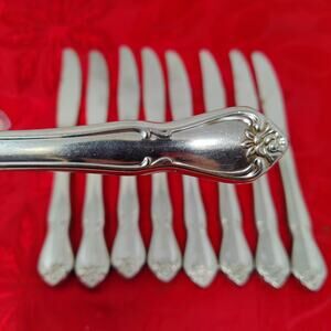 9X BK Oneida ARBOR True ROSE Stainless 1881 Rogers BUTTER KNIVES